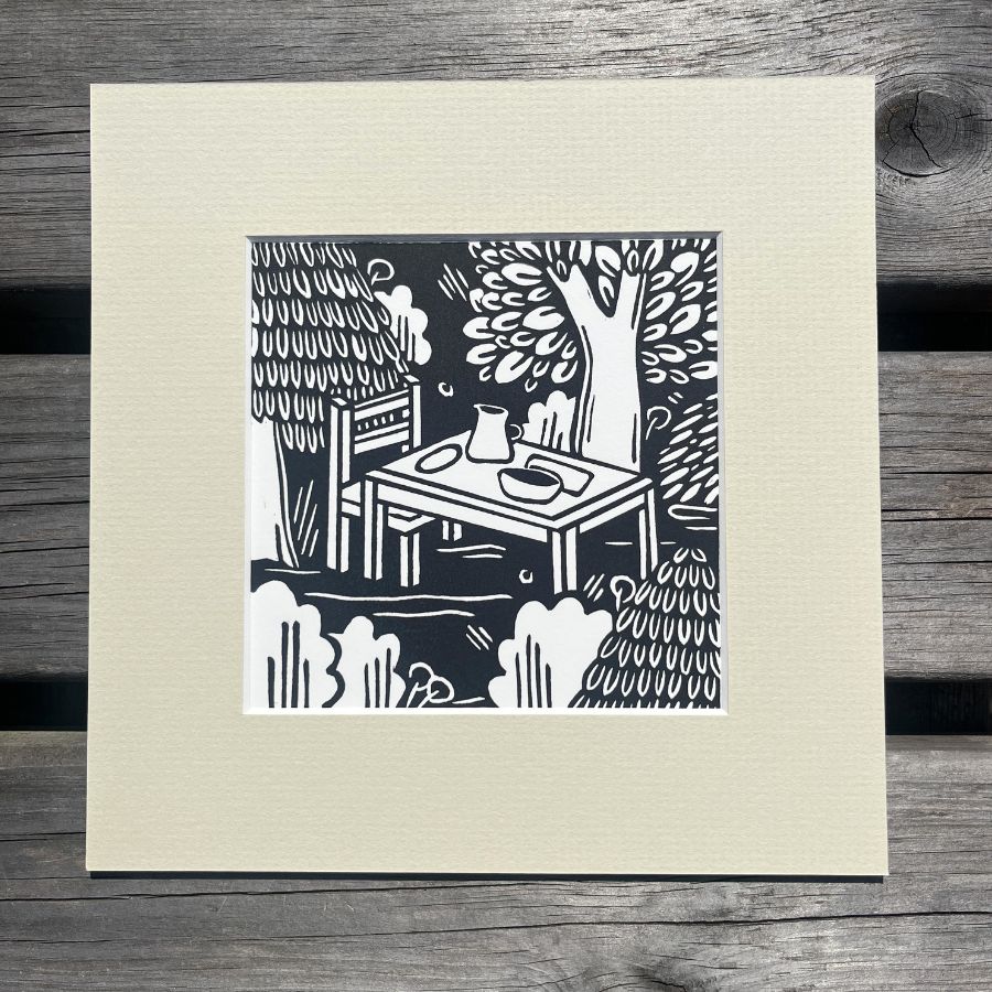 The Feast - Lino Print