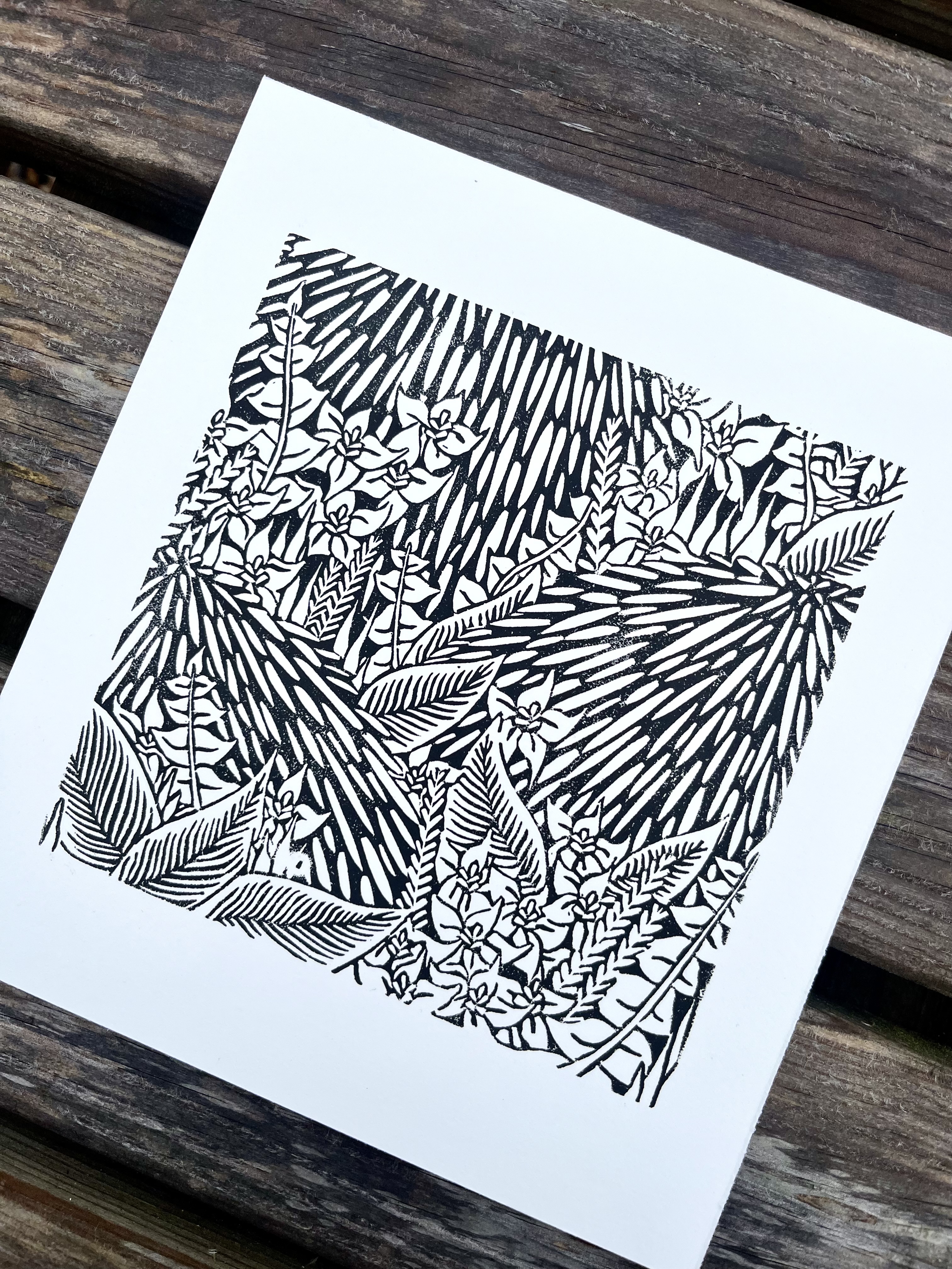 The Garden Lino Print