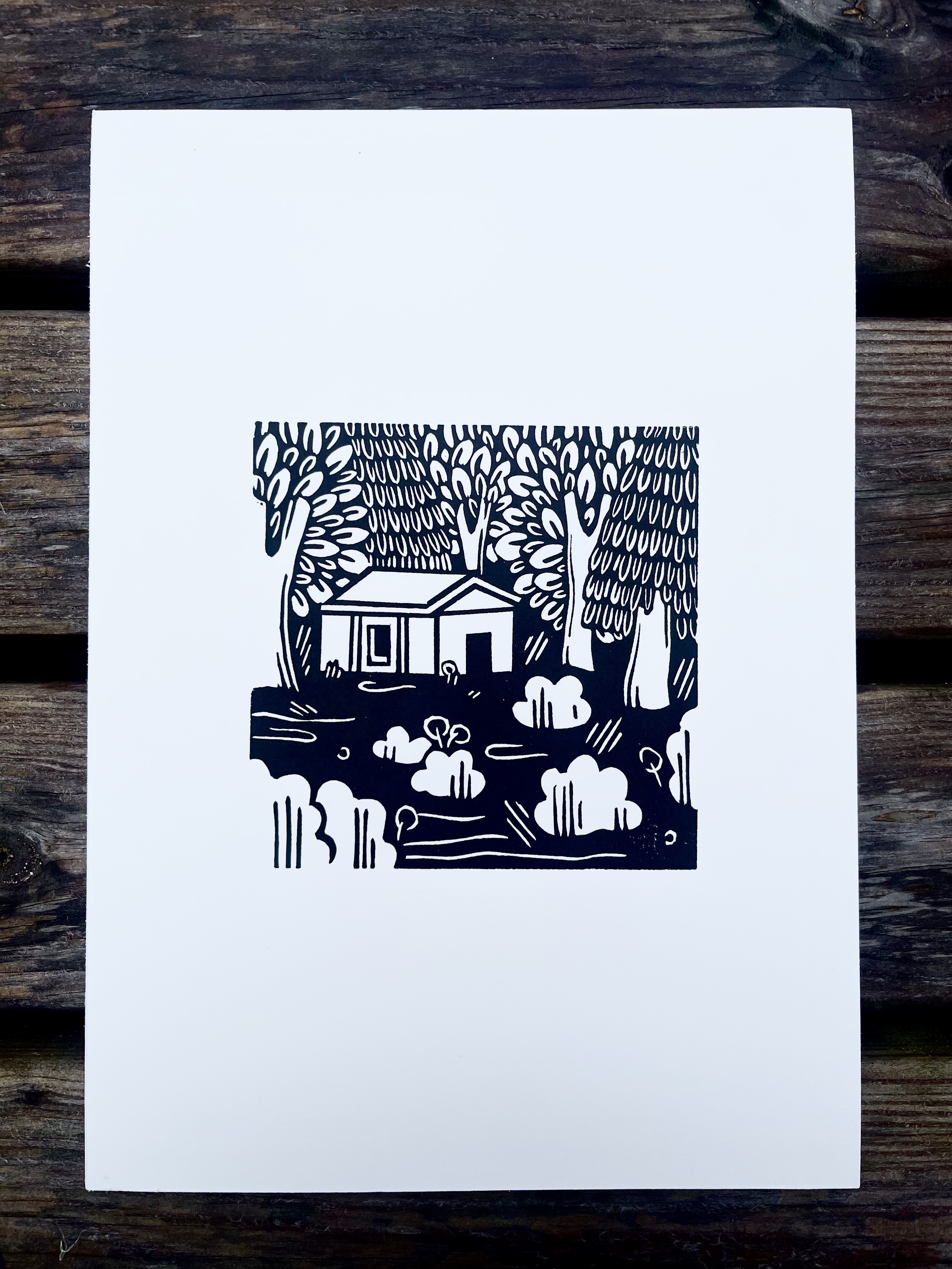 The Secret Place A4 Lino Print