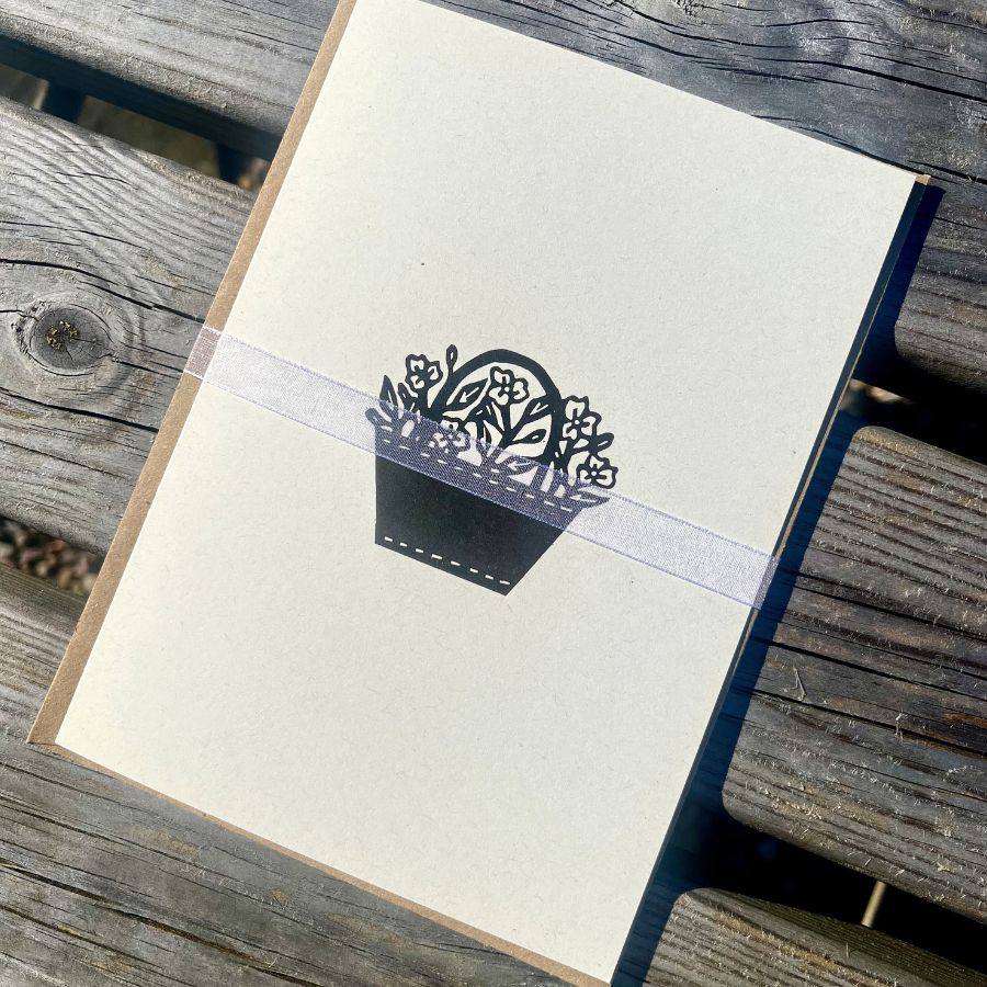 Basket of Flowers Greeting Card - 5"x7"