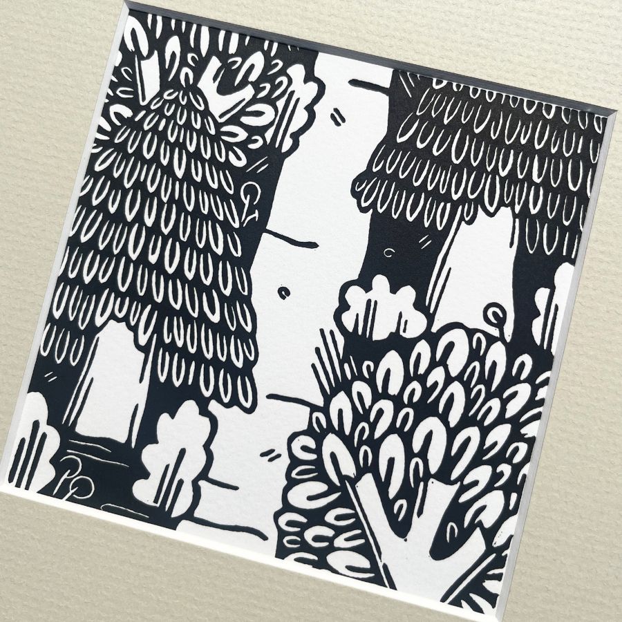 The Woods - Lino Print