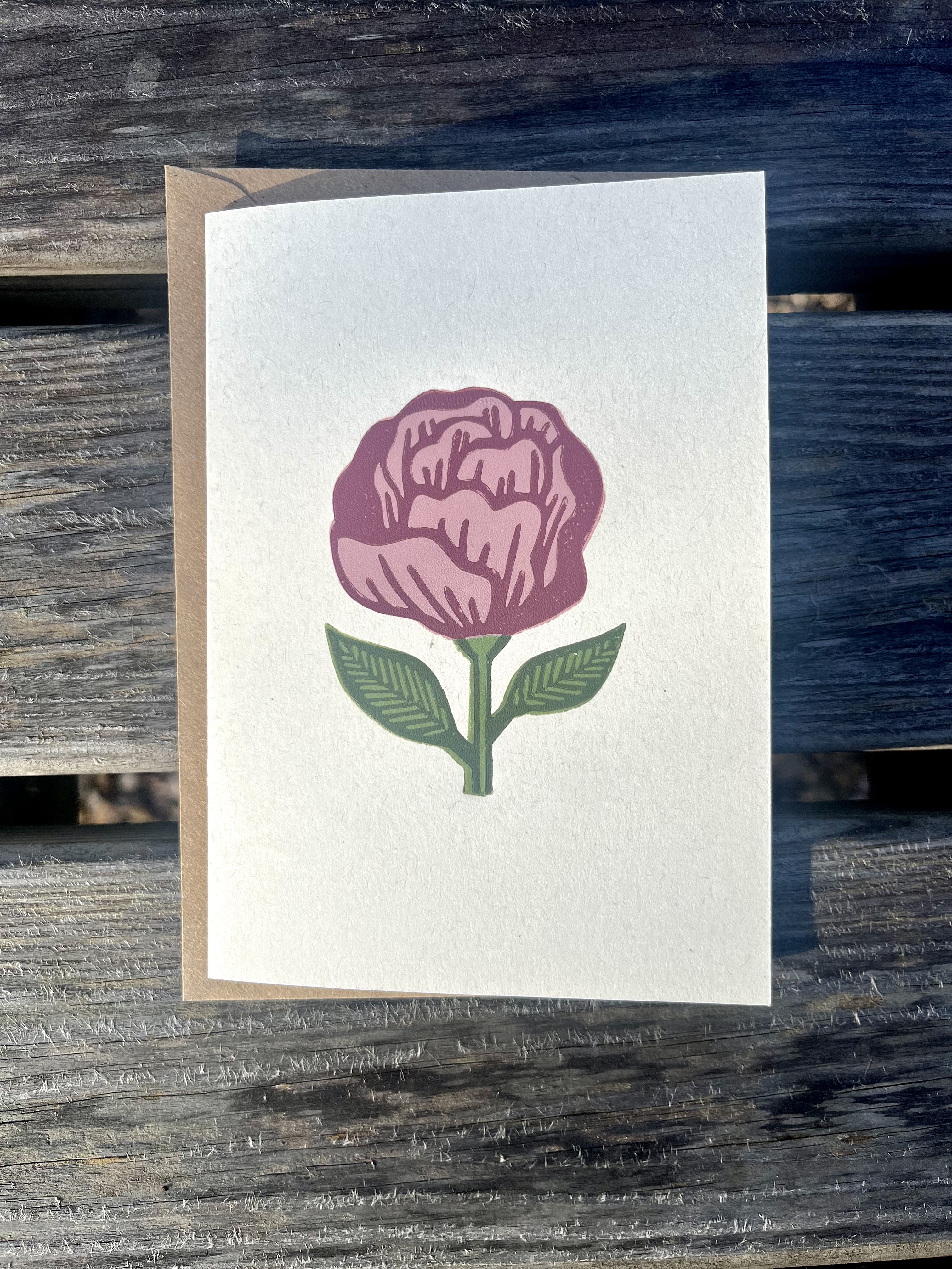 Peony A6 Greeting Card