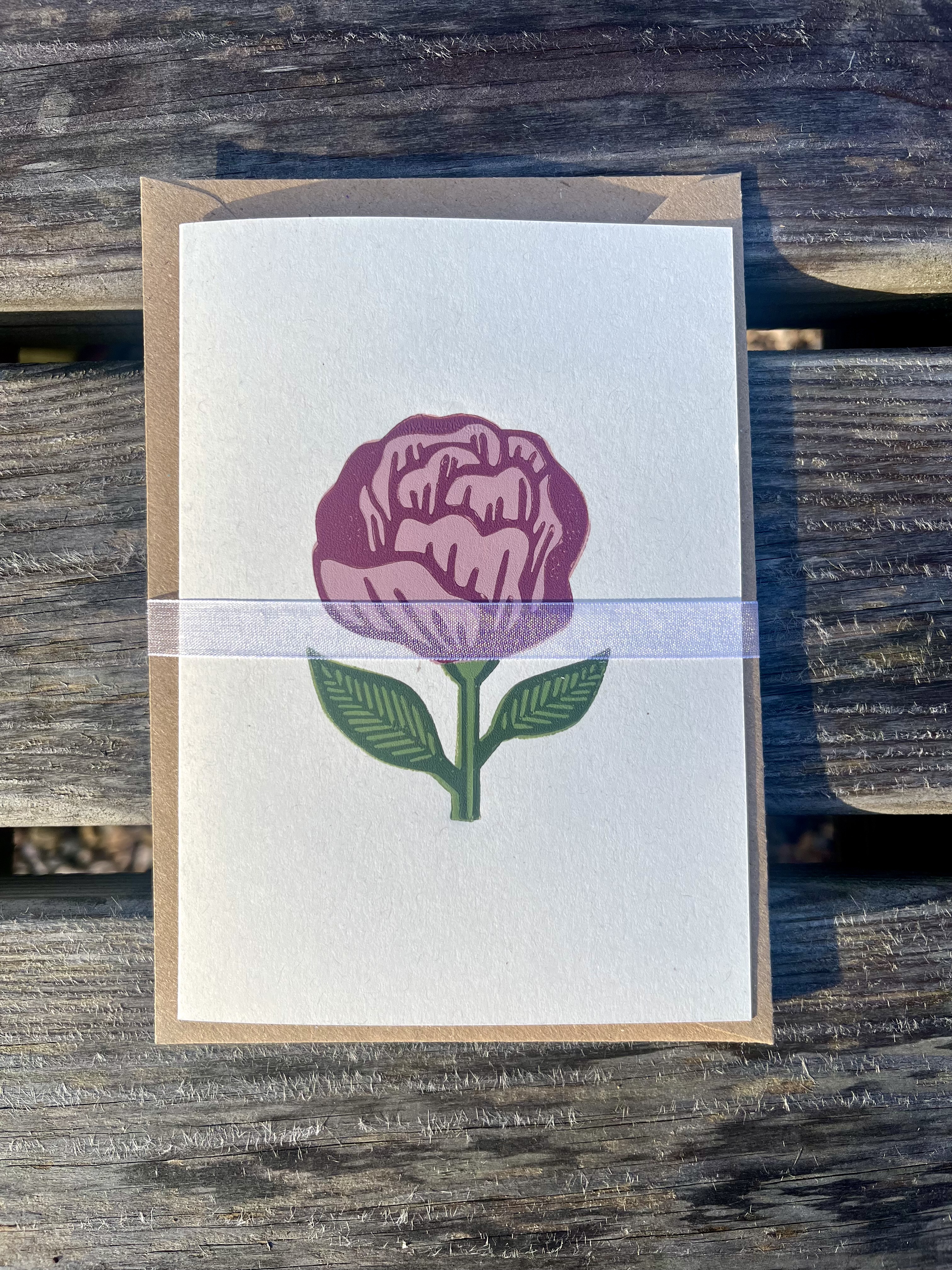 Peony A6 Greeting Card