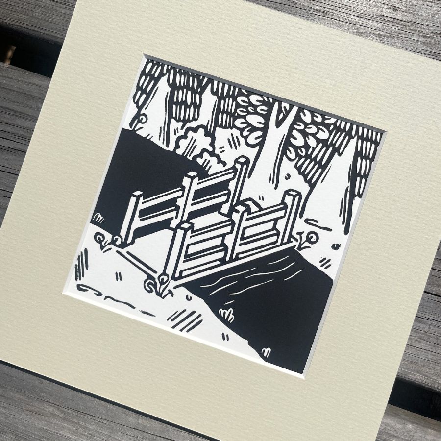 The Stream - Lino Print