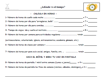 Actividad de tutoría: ¿A dónde va el tiempo?