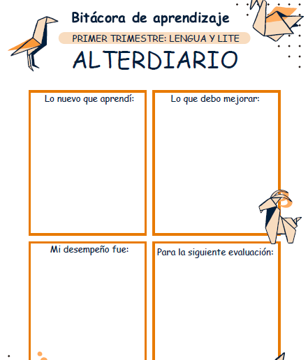 Plantilla reflexión del trimestre