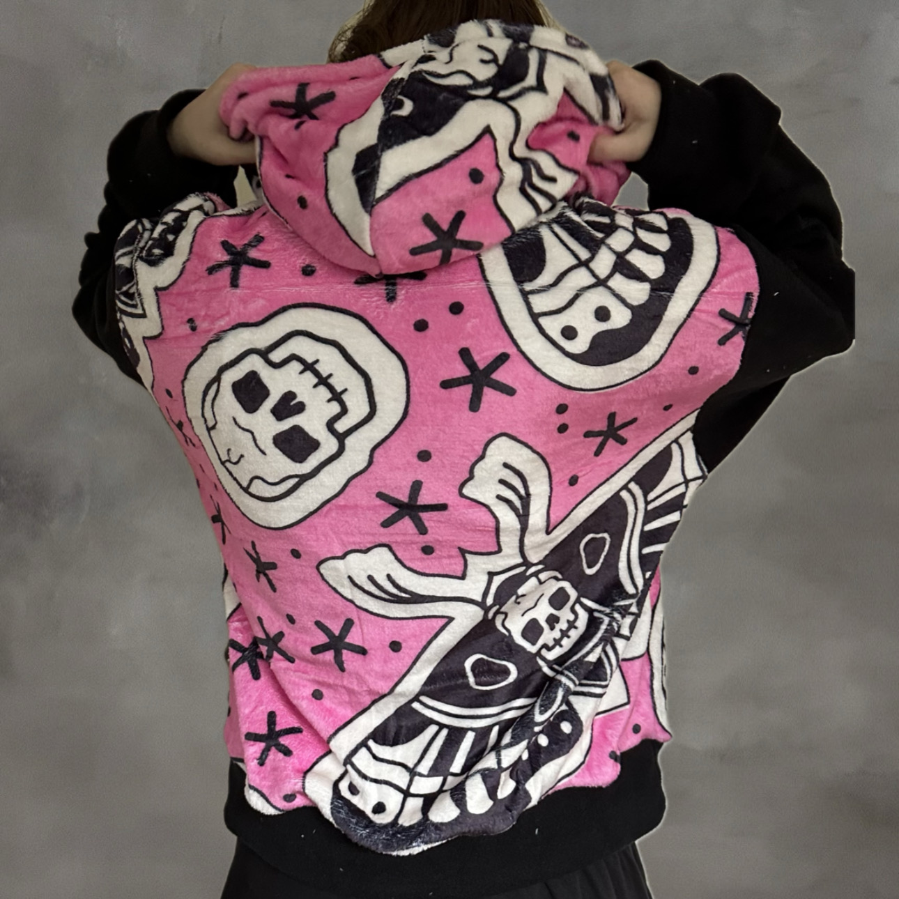 Roze hoodie met oldschool