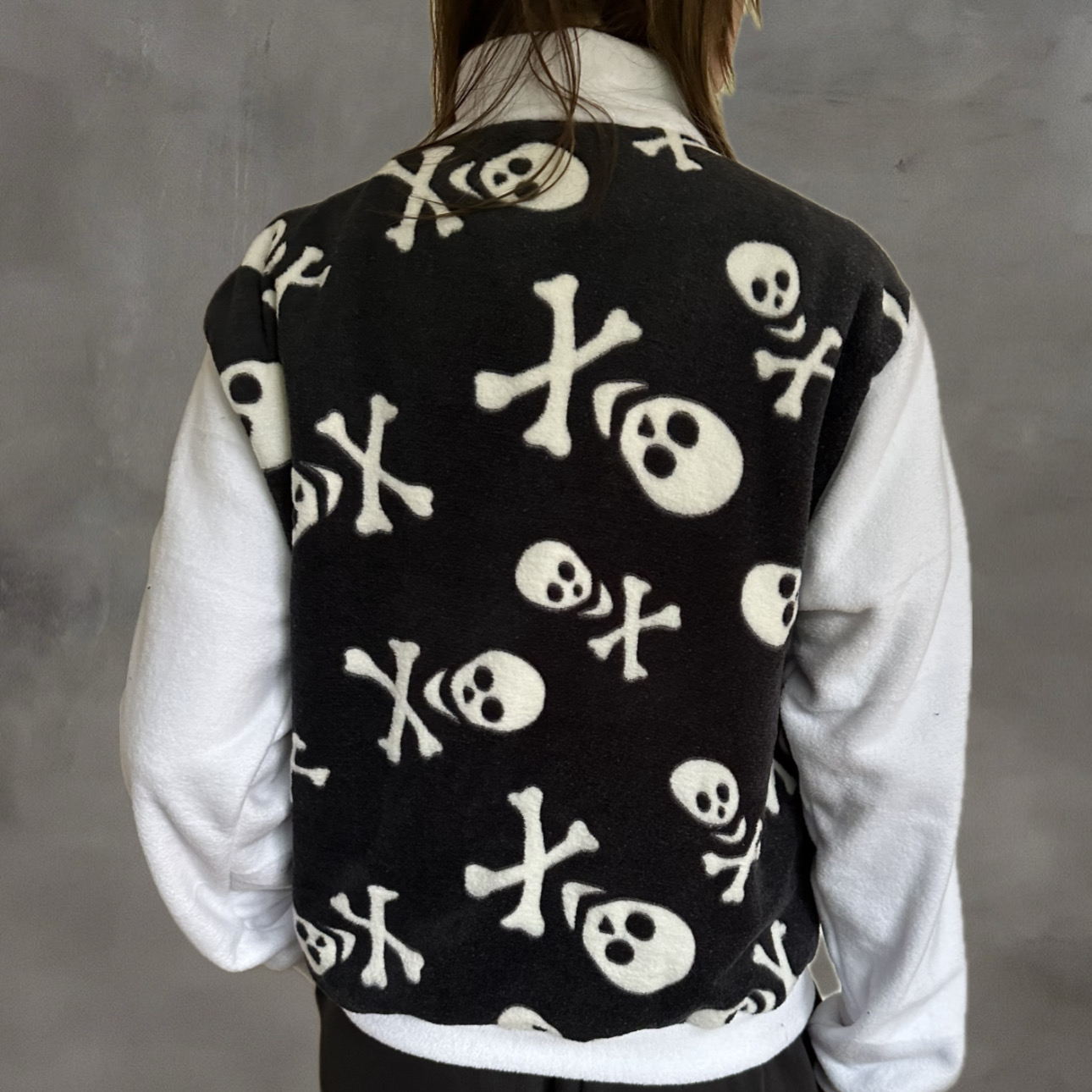 Skull fleece trui