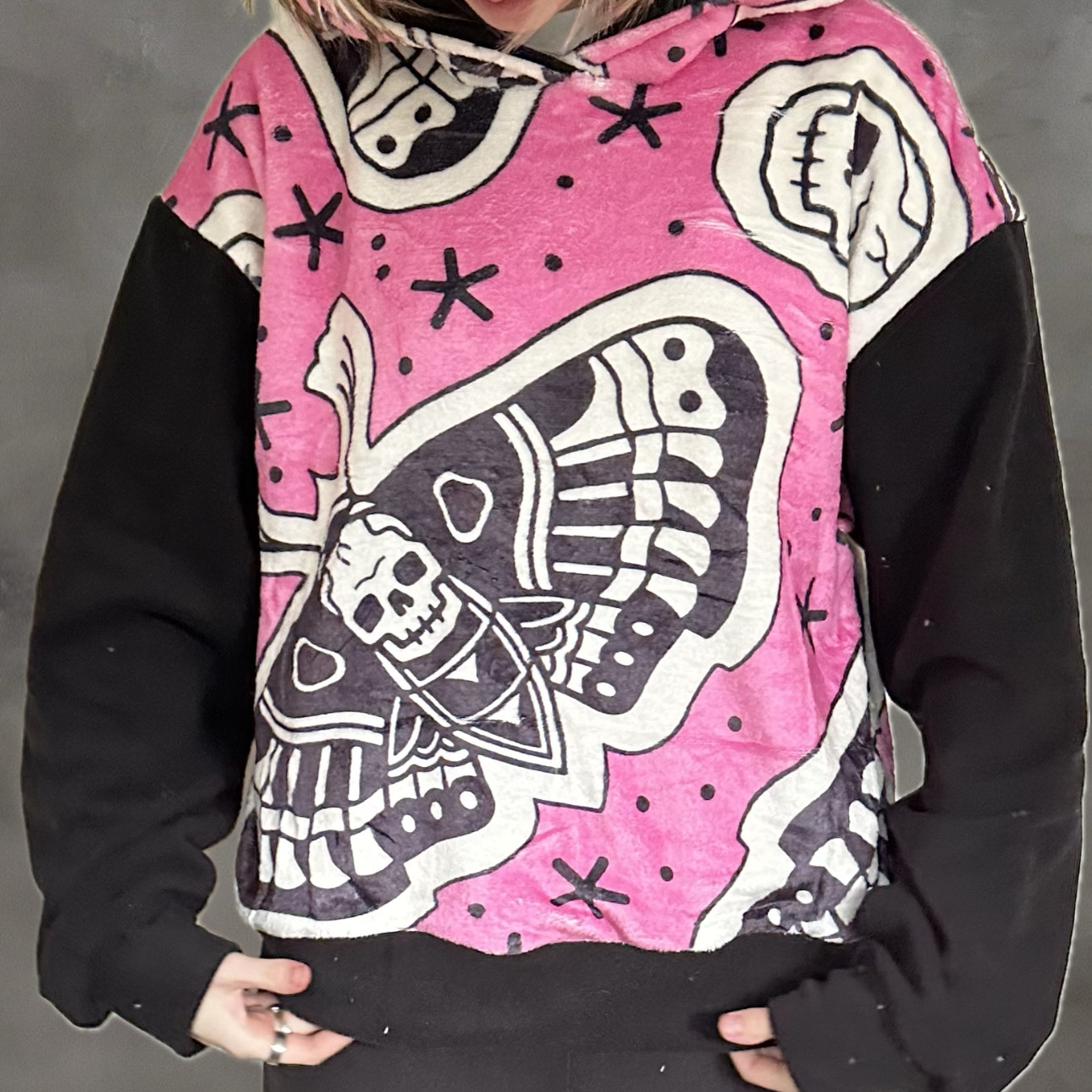 Roze hoodie met oldschool