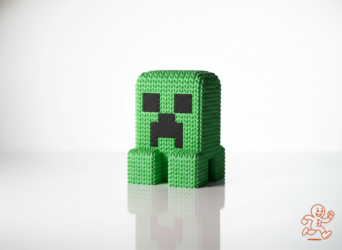 Minecraft Creeper — Figura 3D “knitted” coleccionable