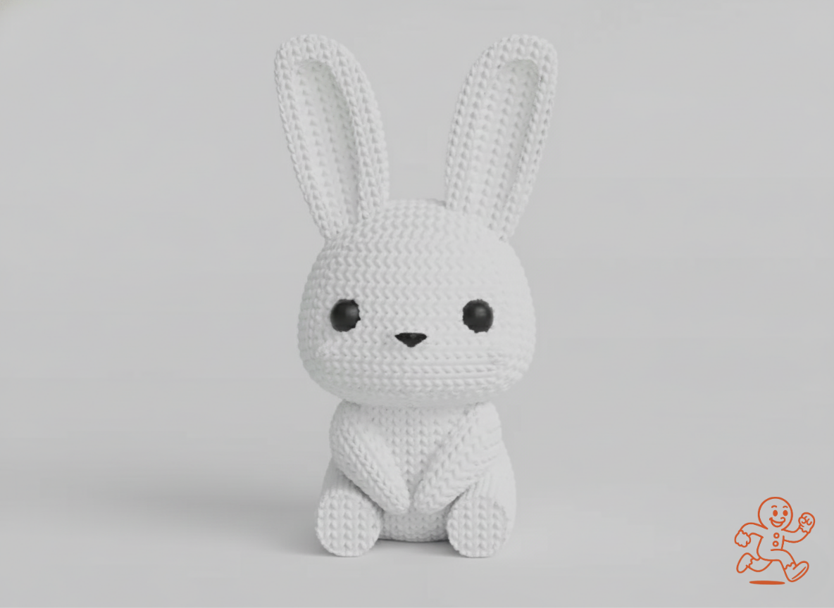 Conejo — Figura 3D “knitted” coleccionable