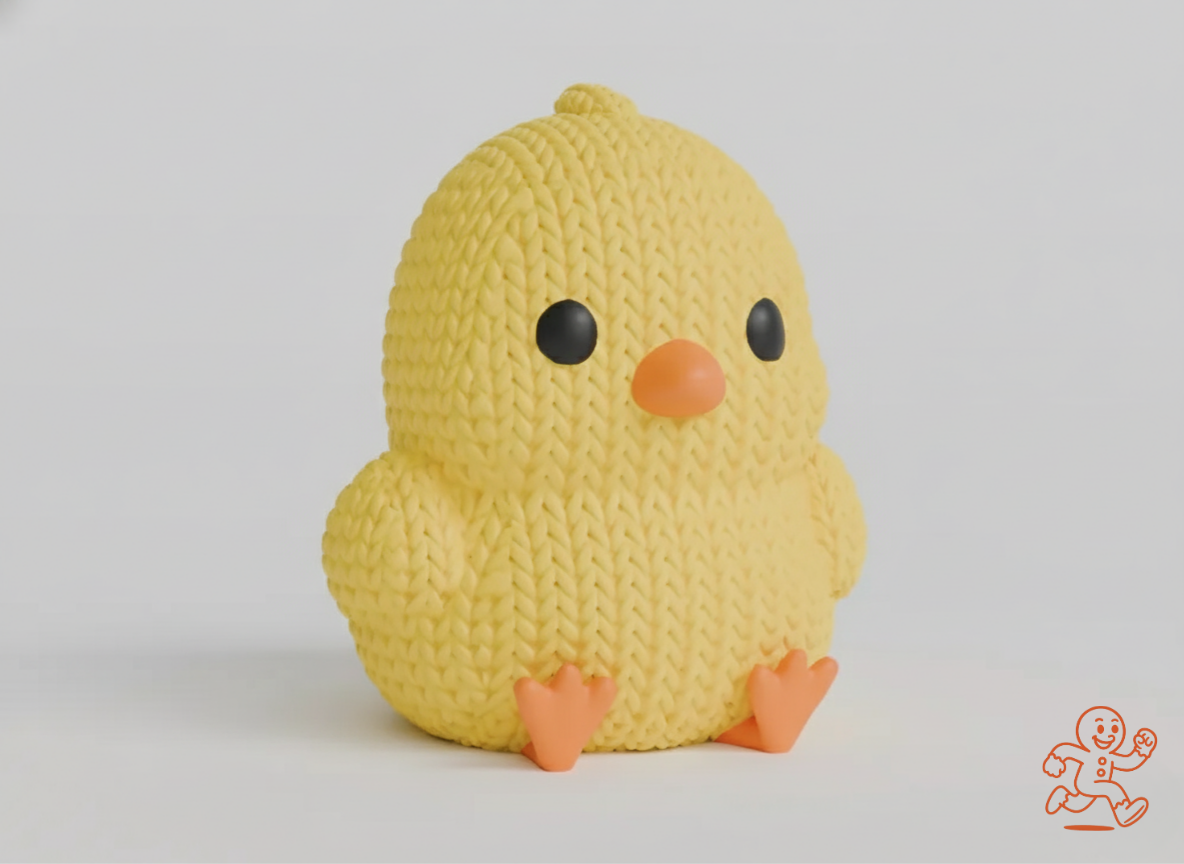 Pollito — Figura 3D “knitted” coleccionable