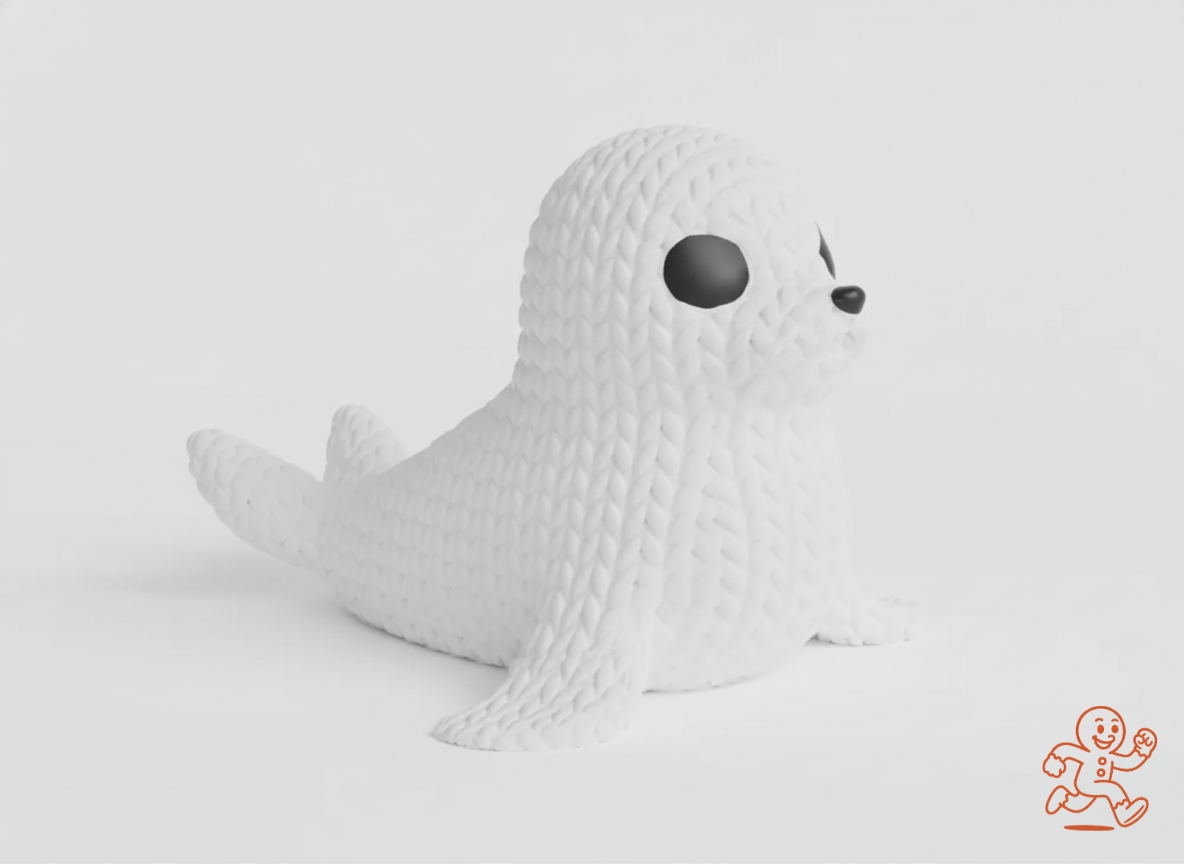 Foca — Figura 3D “knitted” coleccionable