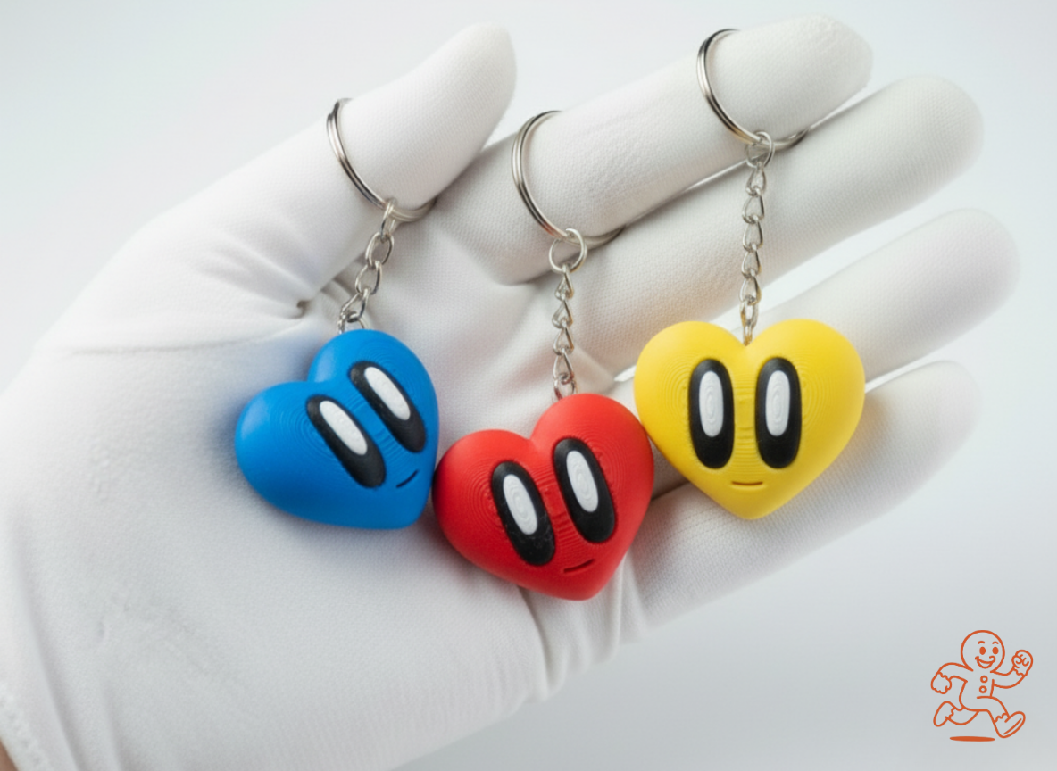 Corazón Blob — Llavero 3D kawaii