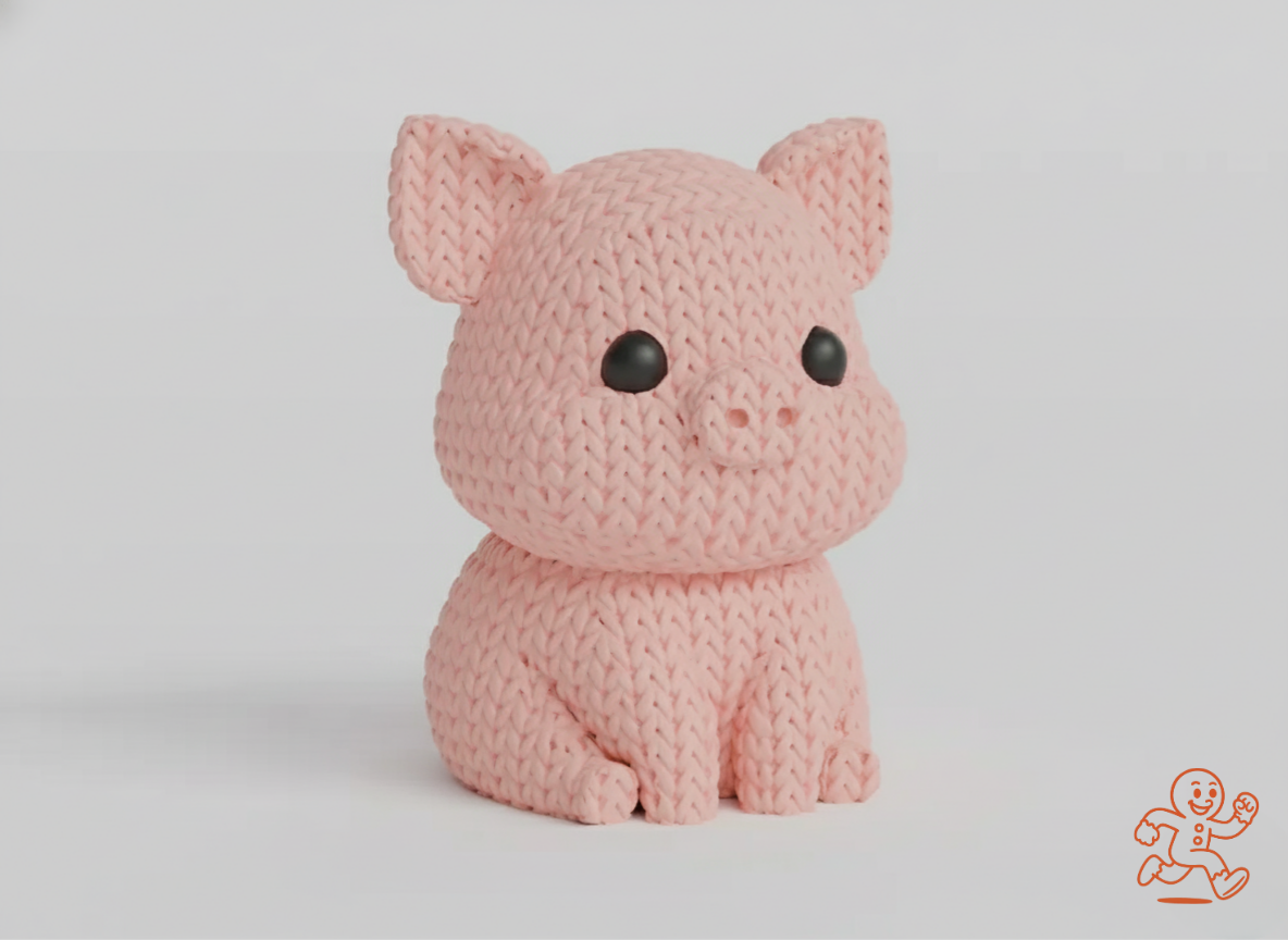 Cerdito — Figura 3D “knitted” coleccionable