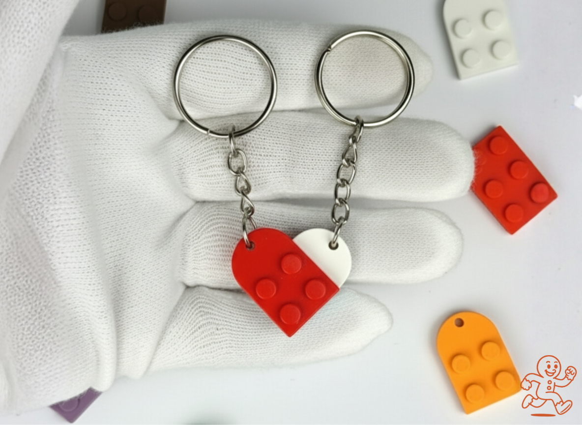 Corazón Brick — Llavero 3D estilo bloque