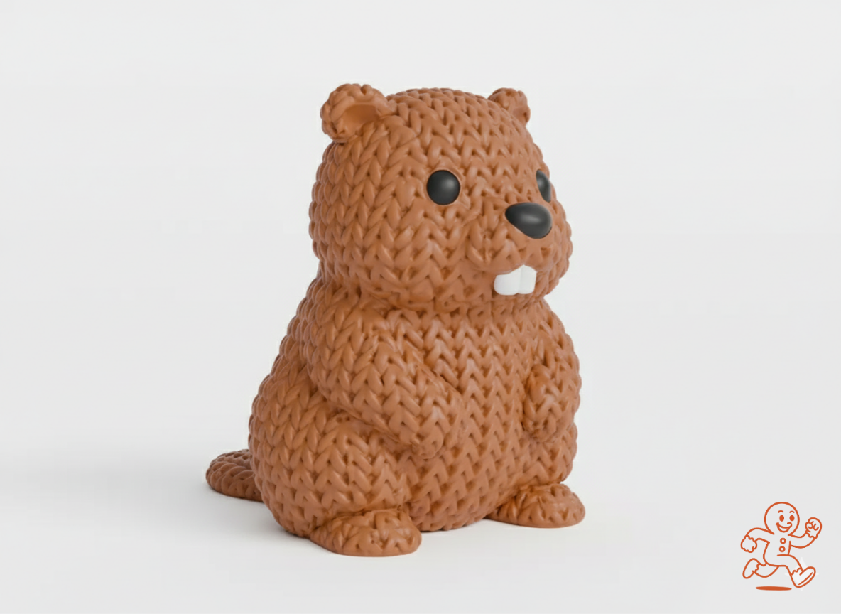 Castor — Figura 3D “knitted” coleccionable