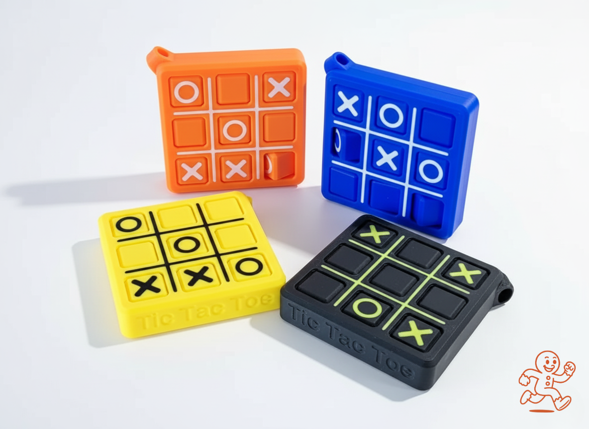 Triquiwi Pocket — Llavero tres en raya 3D