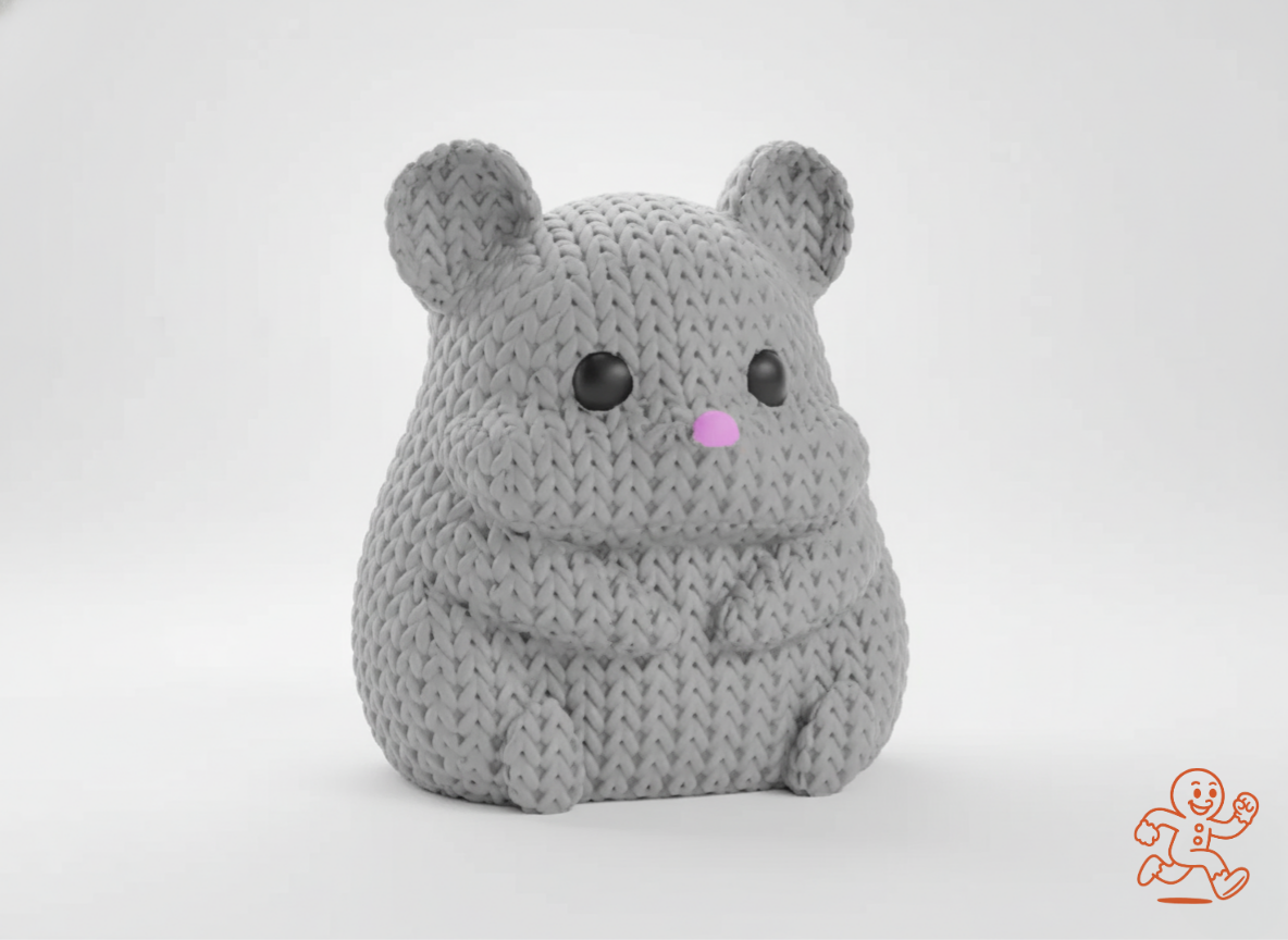 Hámster — Figura 3D “knitted” coleccionable