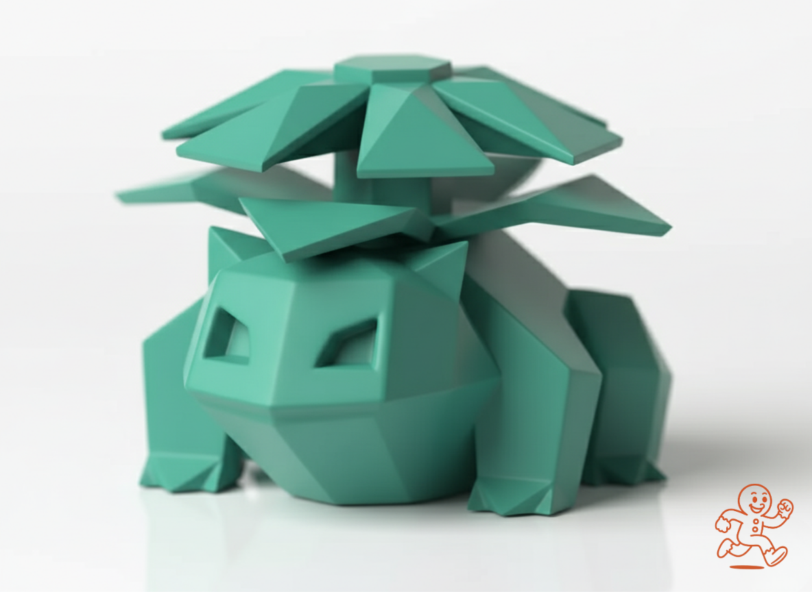 Venusaur Low-Poly — Figura 3D coleccionable