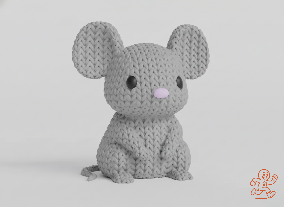 Ratón — Figura 3D “knitted” coleccionable
