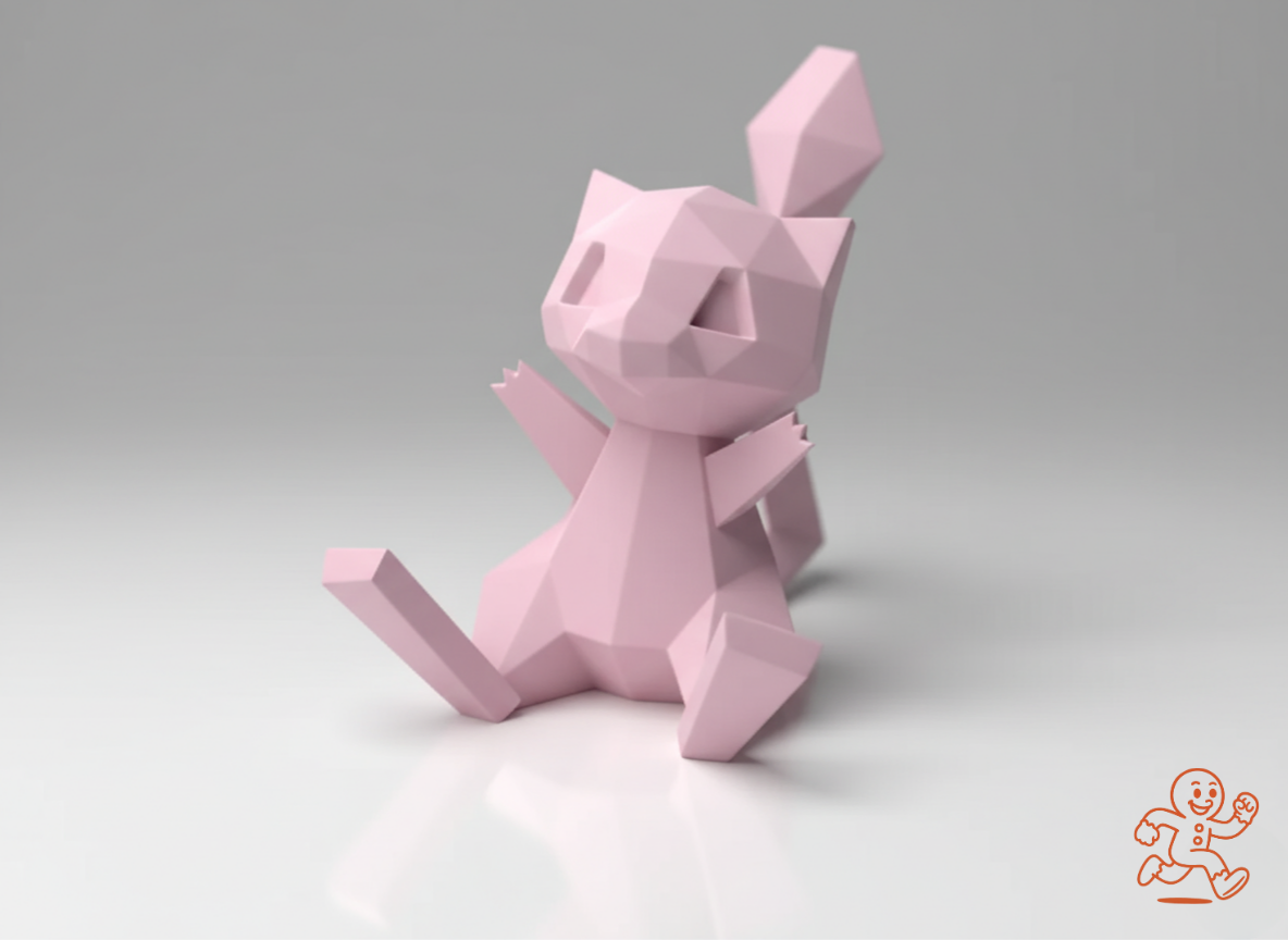 Mew Low-Poly — Figura 3D coleccionable