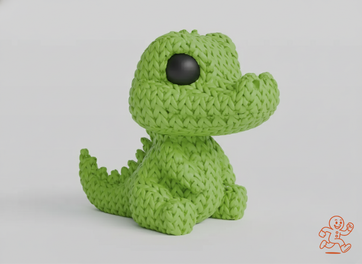 Cocodrilo — Figura 3D “knitted” coleccionable