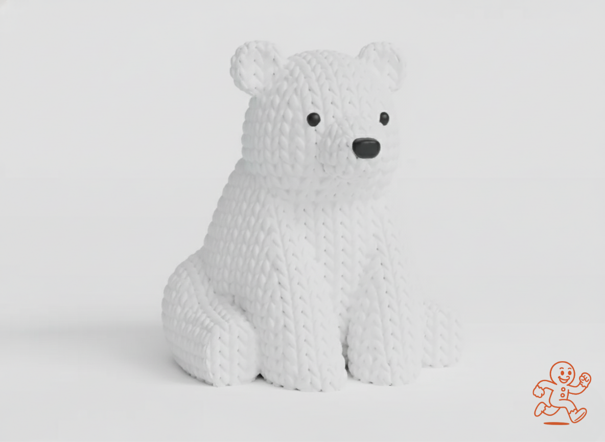 Oso Polar — Figura 3D “knitted” coleccionable