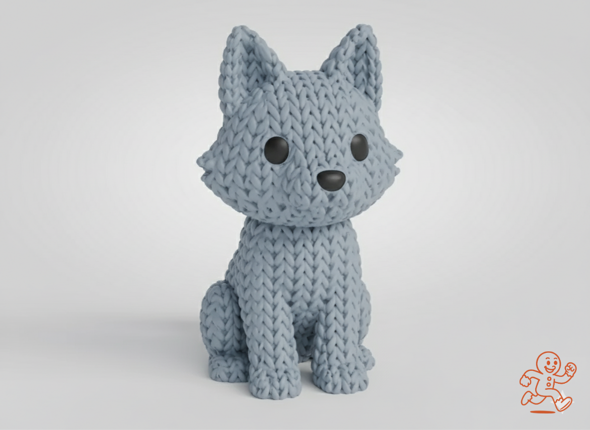 Lobo — Figura 3D “knitted” coleccionable