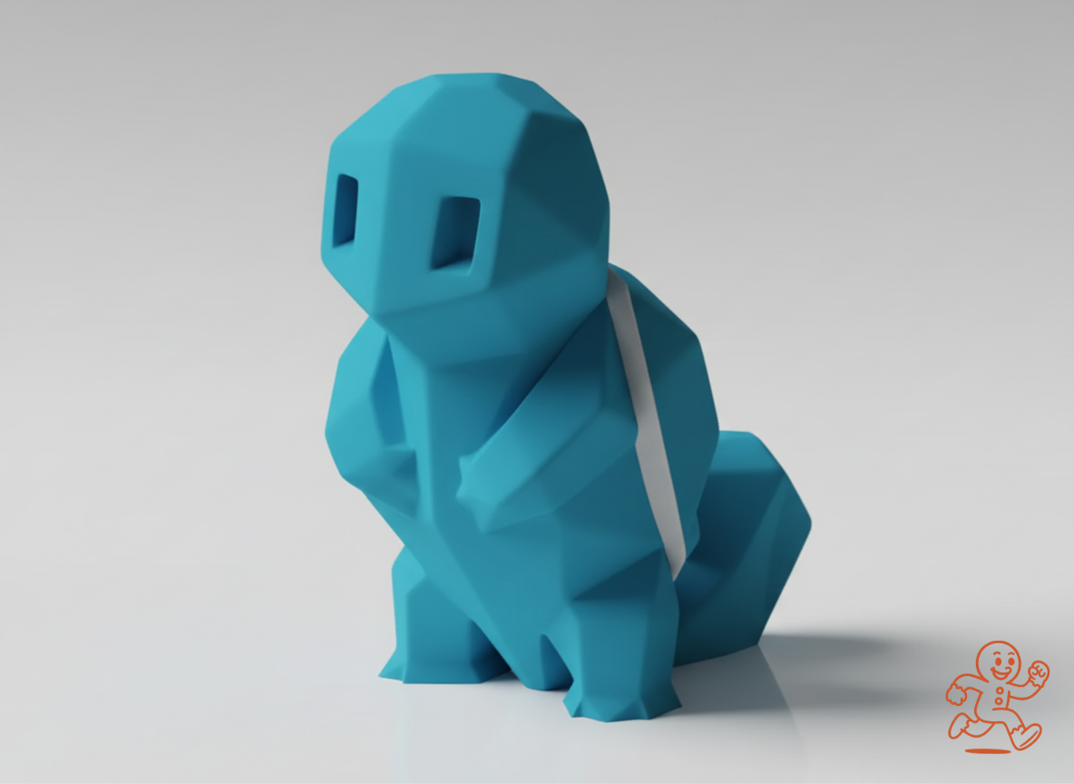 Squirtle Low-Poly — Figura 3D coleccionable