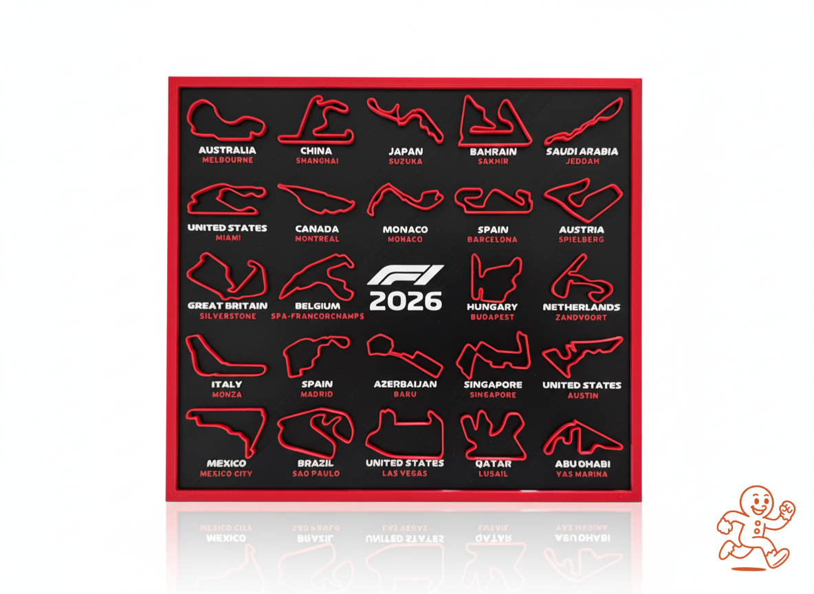 Calendario F1 2026 — Panel 3D de circuitos coleccionable