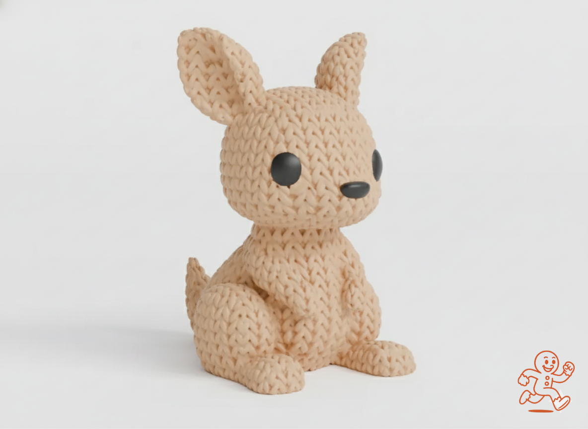 Canguro — Figura 3D “knitted” coleccionable