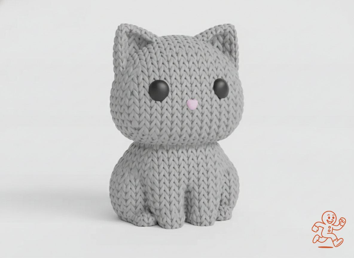 Gato — Figura 3D “knitted” coleccionable