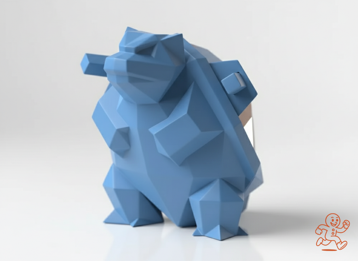 Blastoise Low-Poly — Figura 3D coleccionable