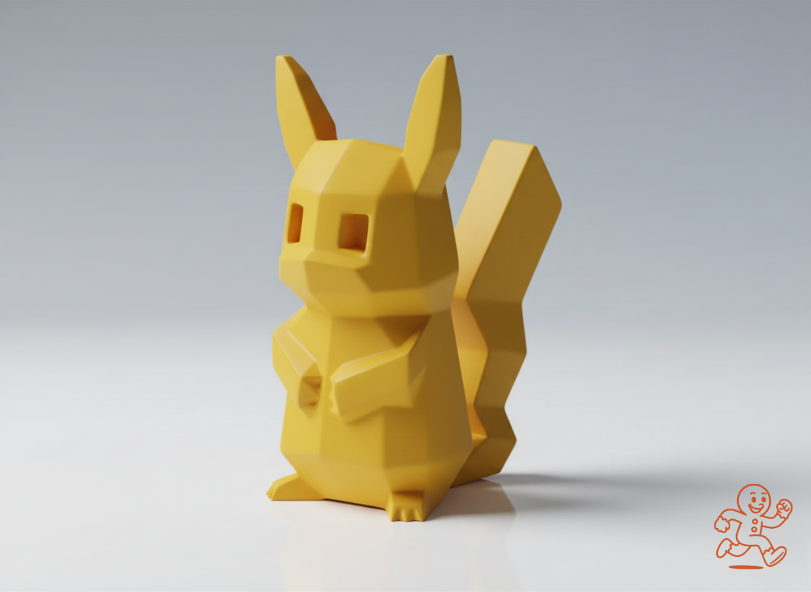 Pikachu Low-Poly — Figura 3D coleccionable