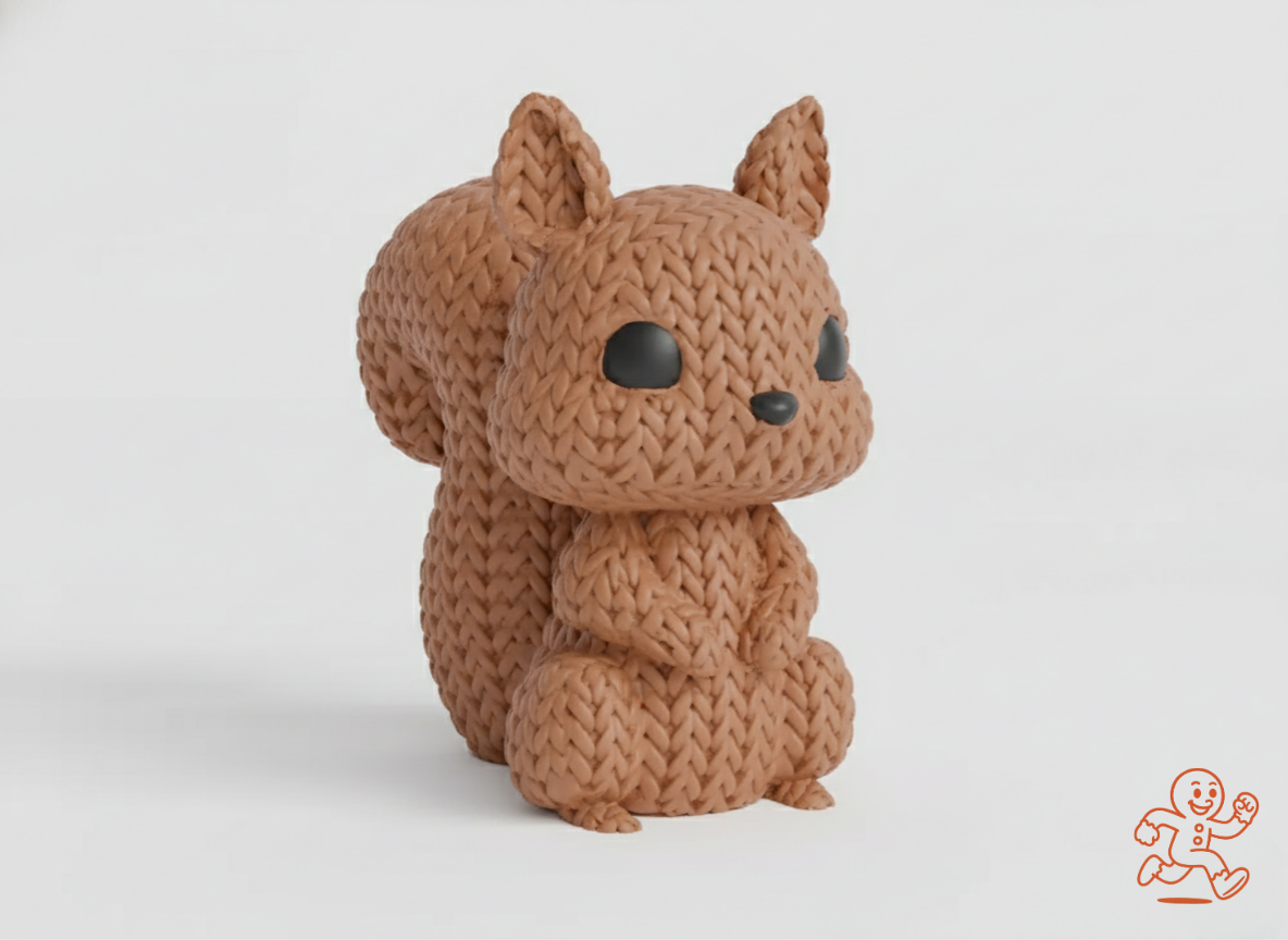 Ardilla — Figura 3D “knitted” coleccionable