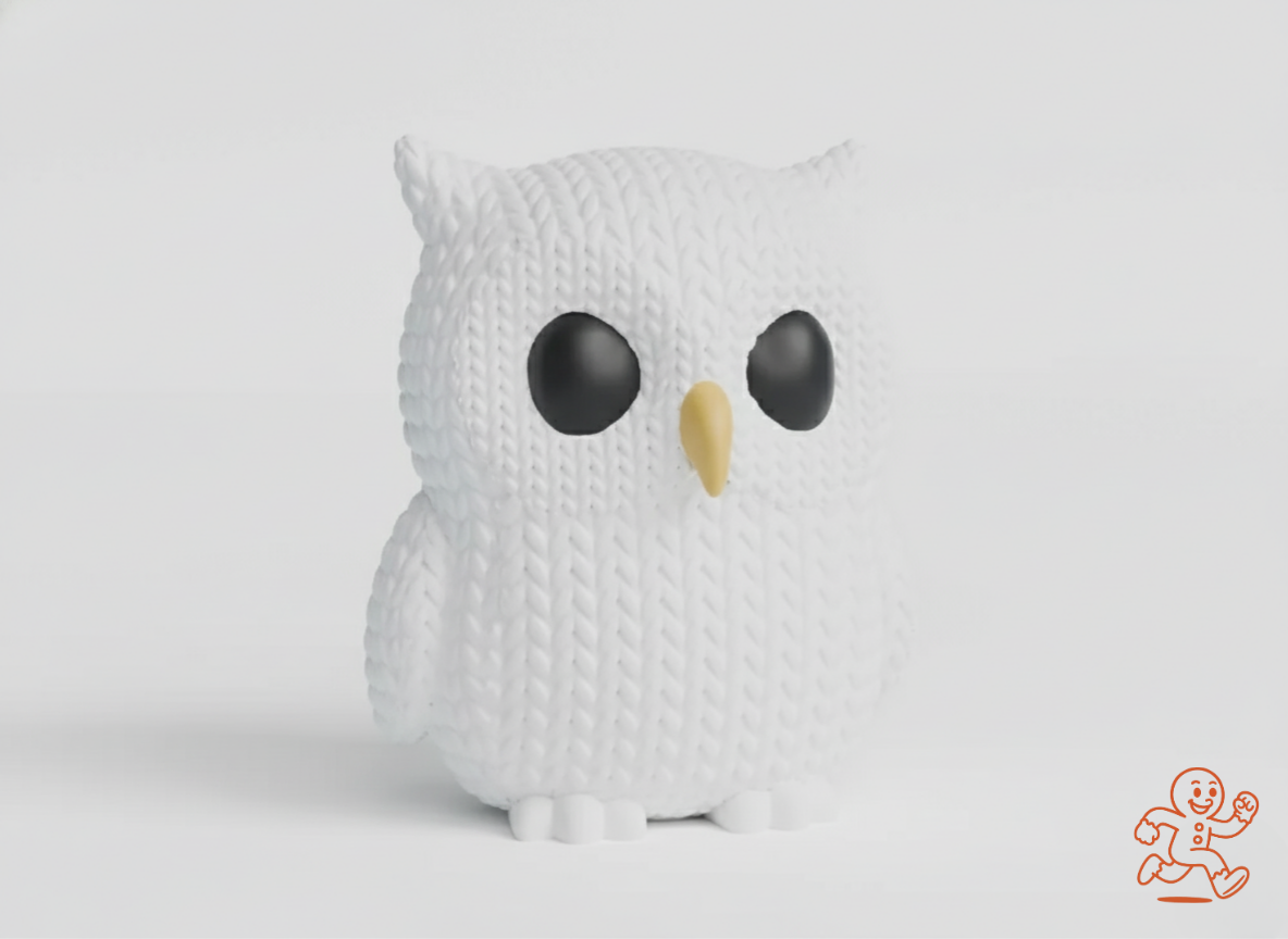 Búho — Figura 3D “knitted” coleccionable