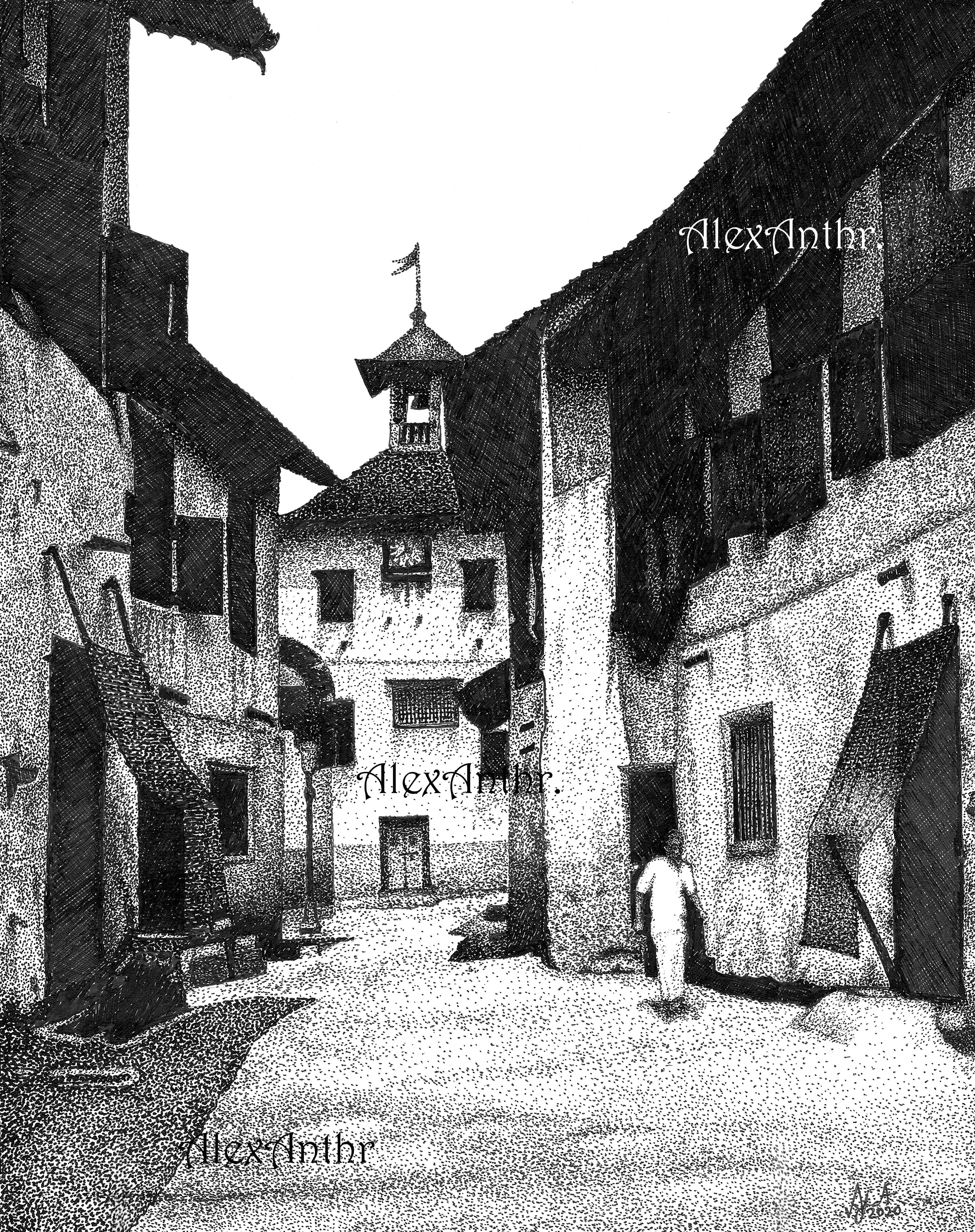 The Mattanchery Jewish Synagogue (33 x 40 cms)