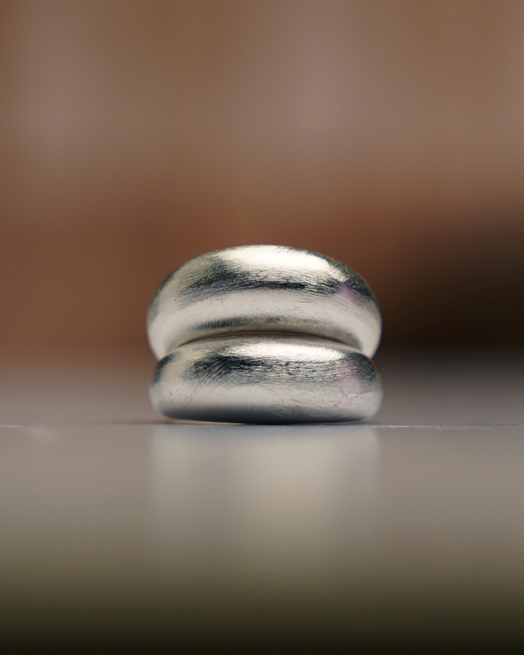  Matte Silver Open Ring (medium)