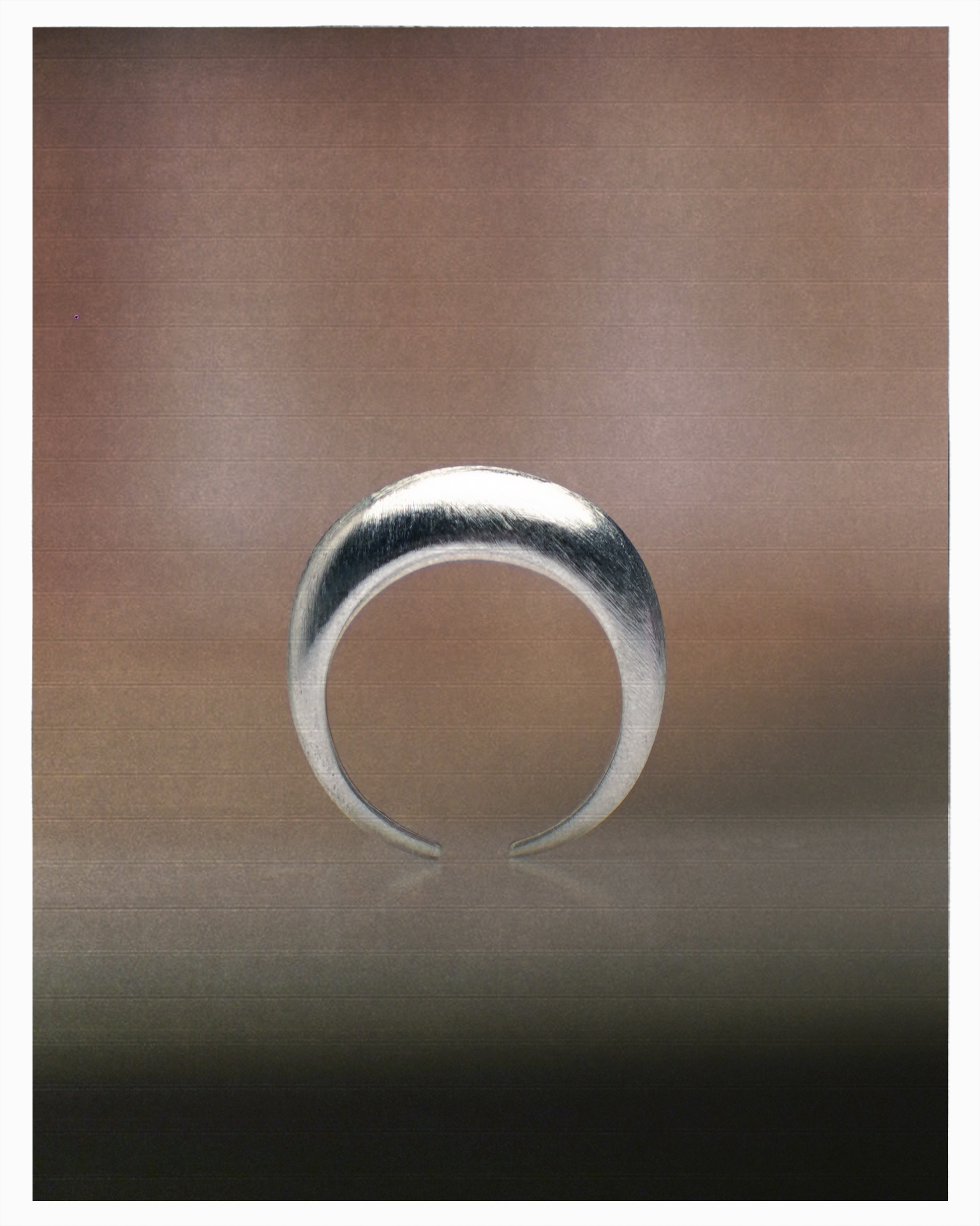 Matte Silver Open Ring (medium)