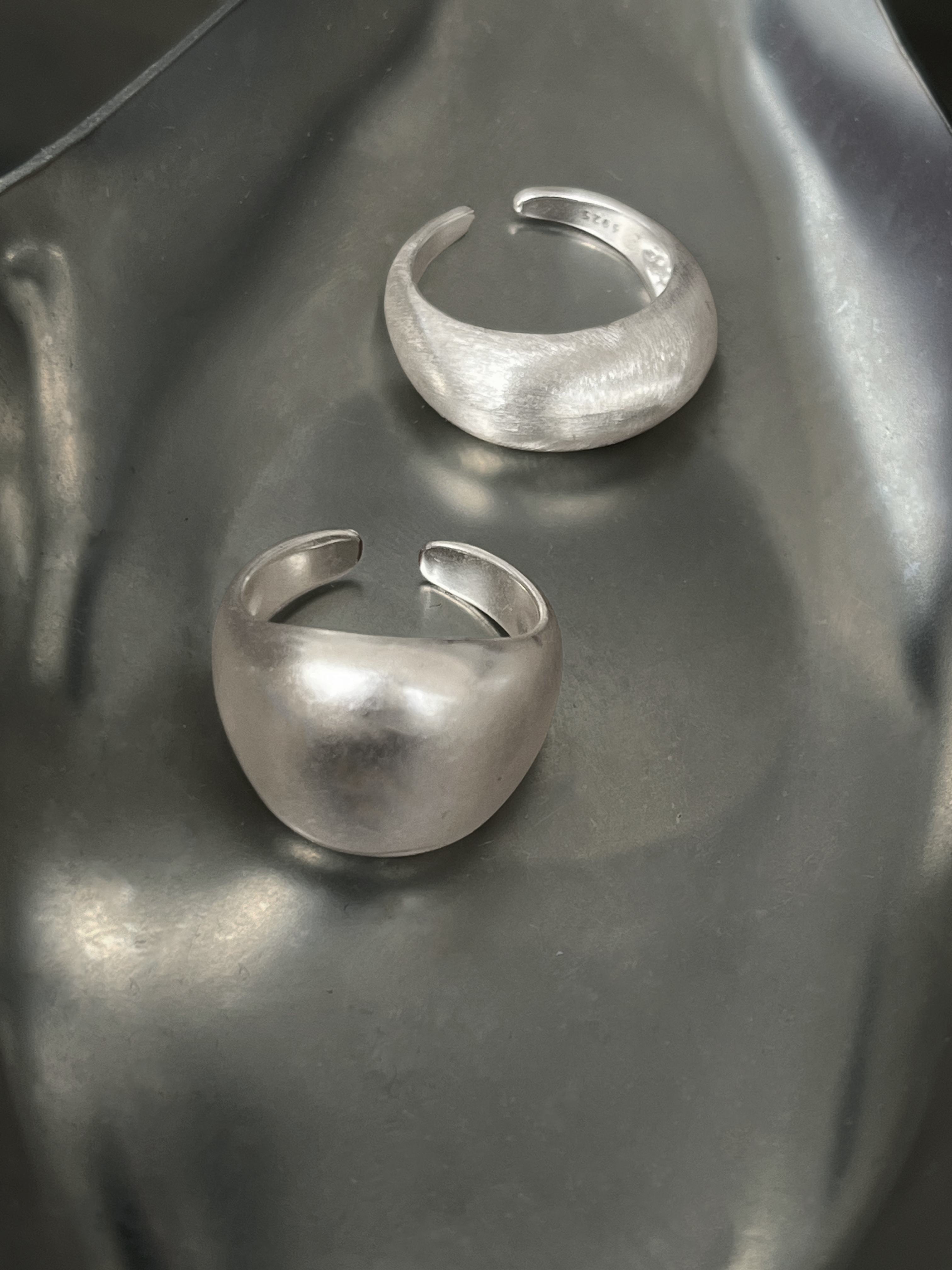  Matte Silver Open Ring (large)