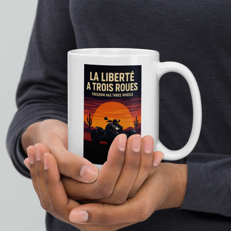 White glossy mug Liberté