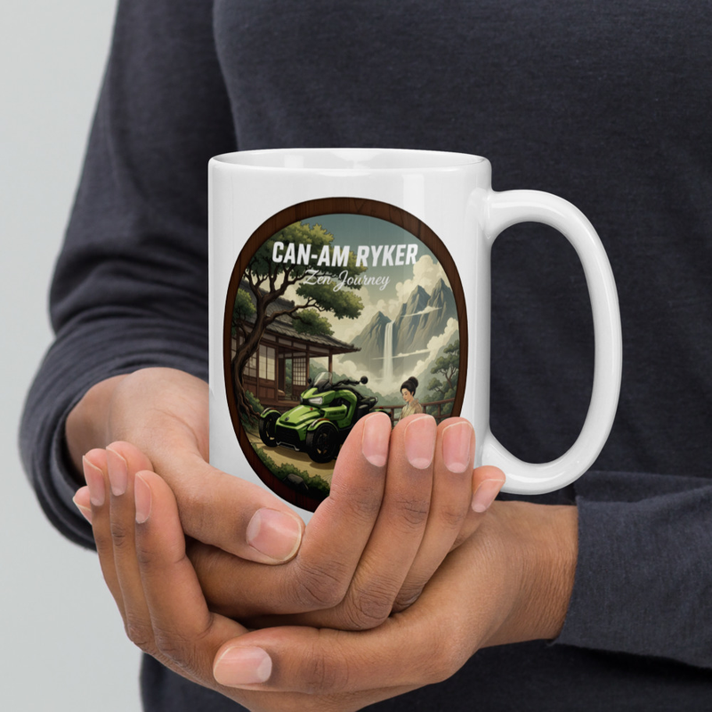 White glossy mug Zen