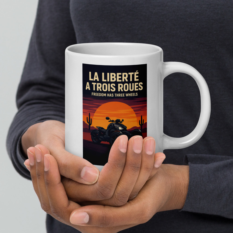 White glossy mug Liberté