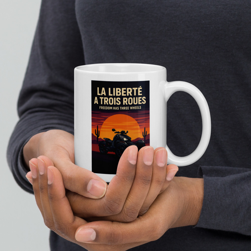 White glossy mug Liberté