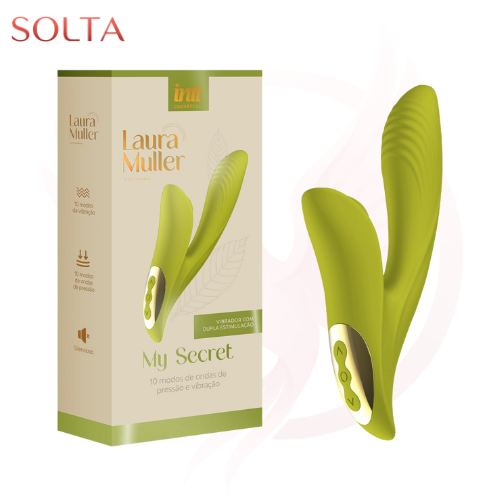 My Secret by Laura Muller vibrador para clitóris e canal vaginal verde