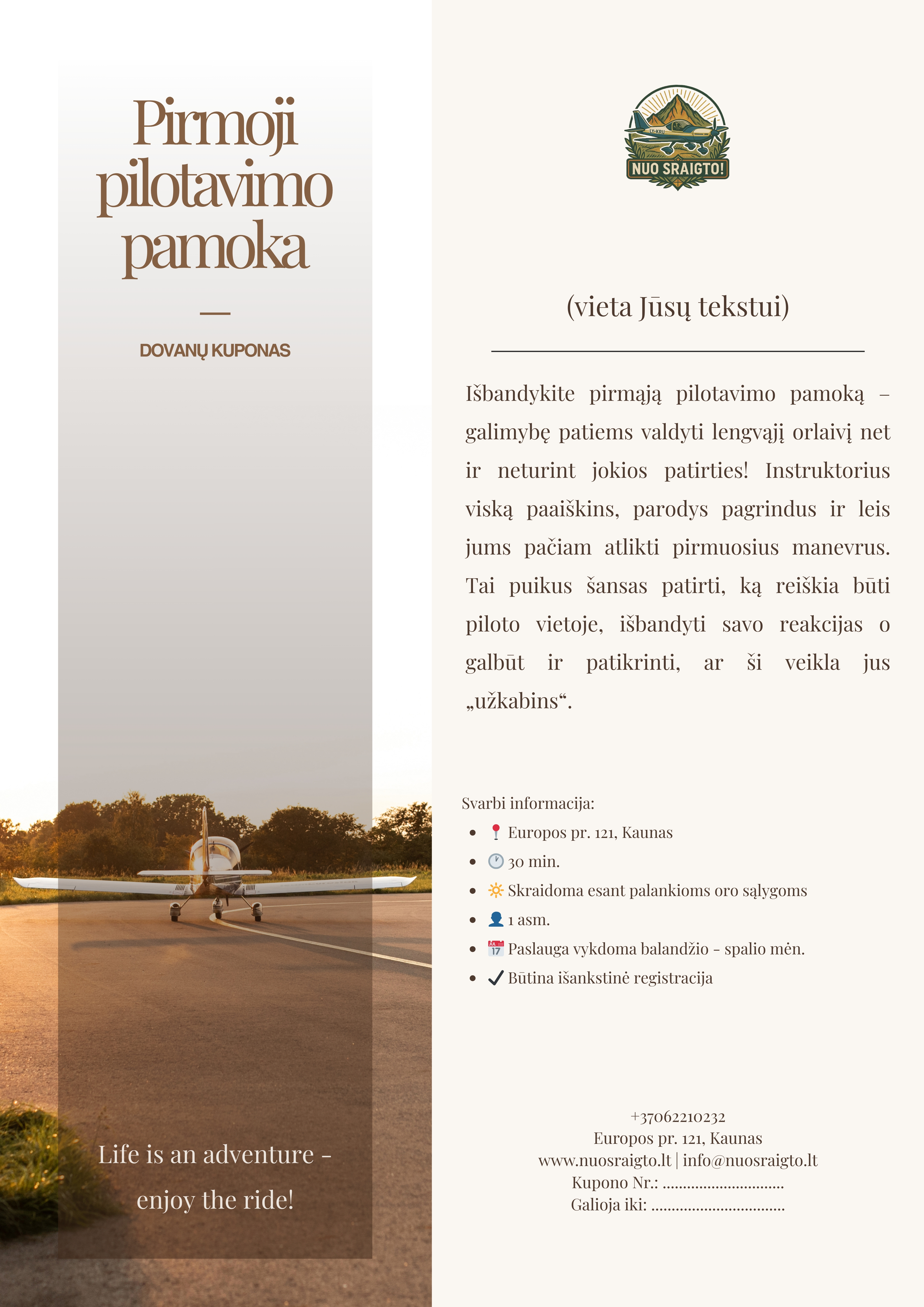 Pirmoji pilotavimo pamoka