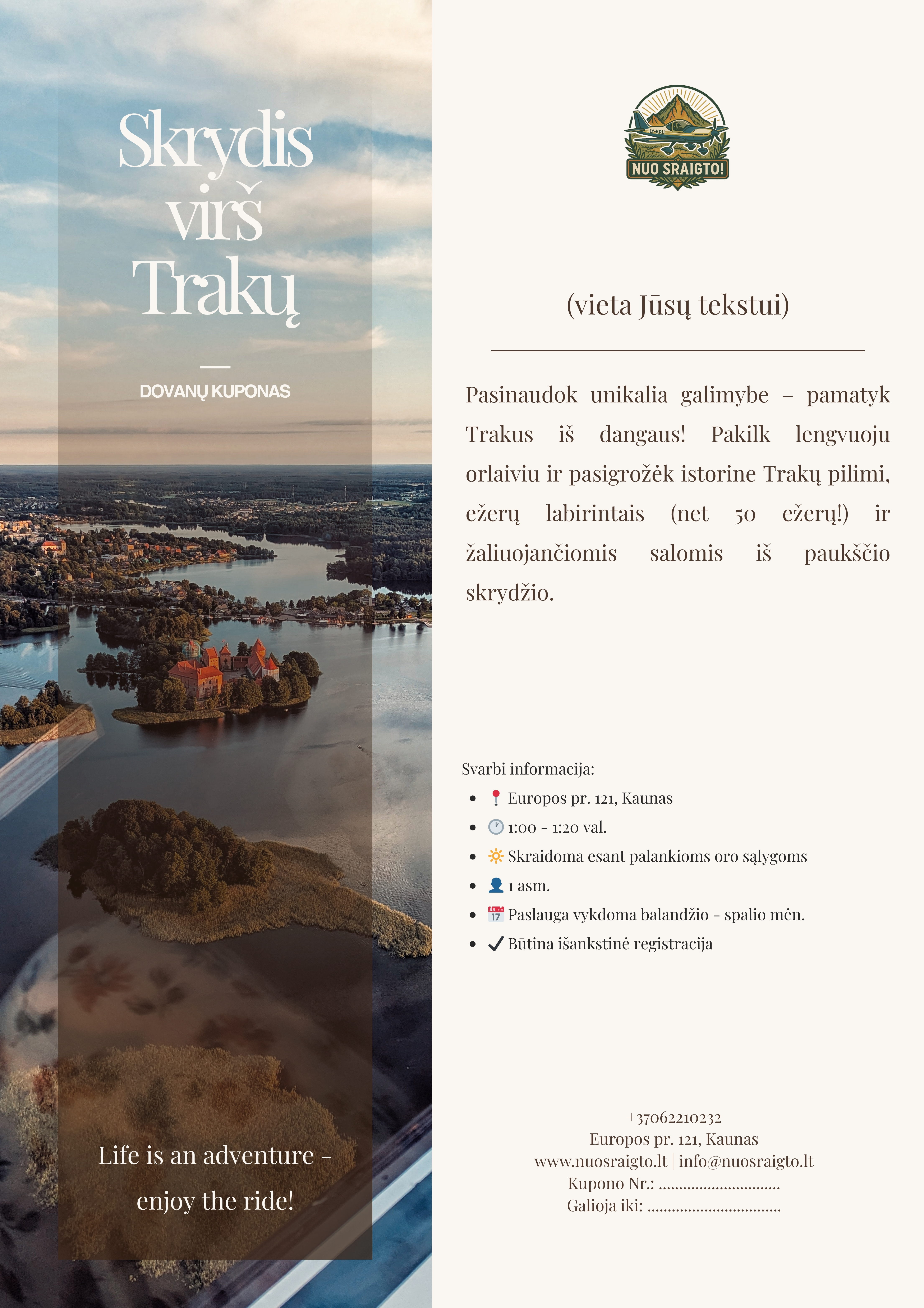 Pažintinis skrydis virš Trakų