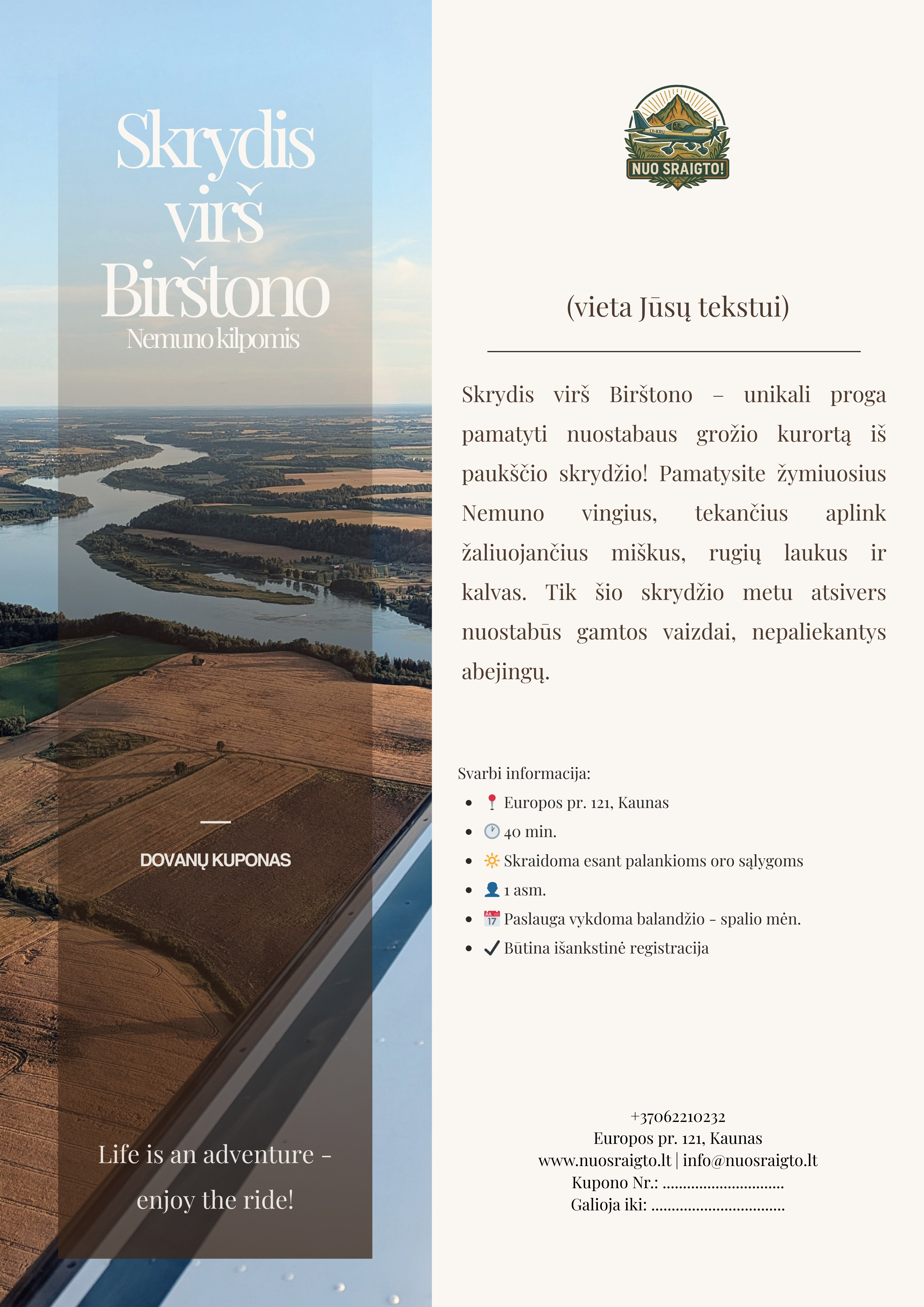 Pažintinis skrydis virš Birštono