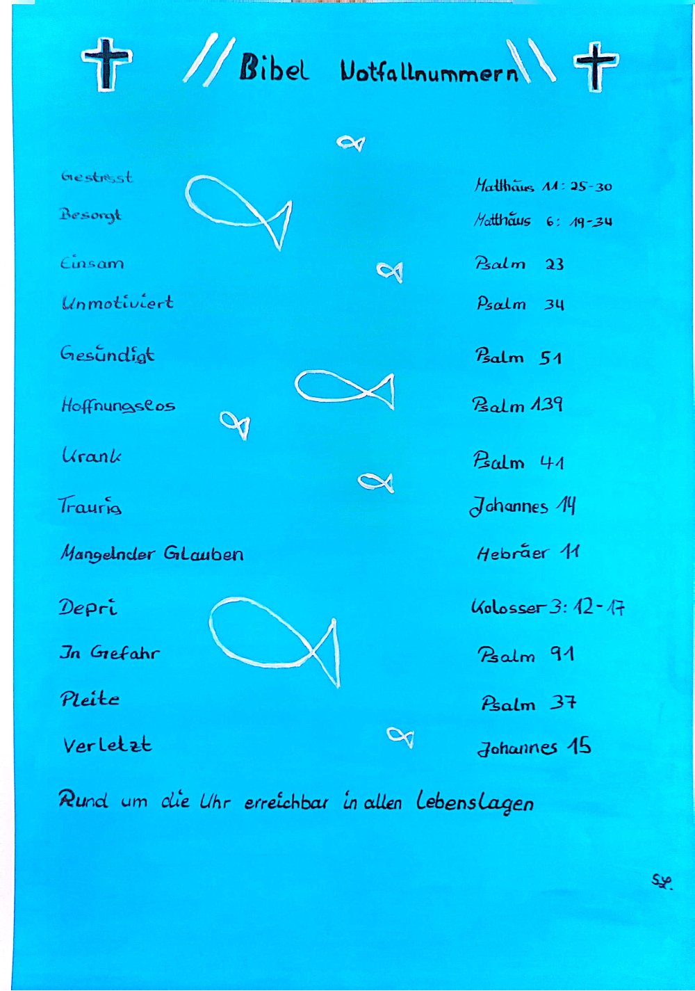 Bibel Notfallnummern